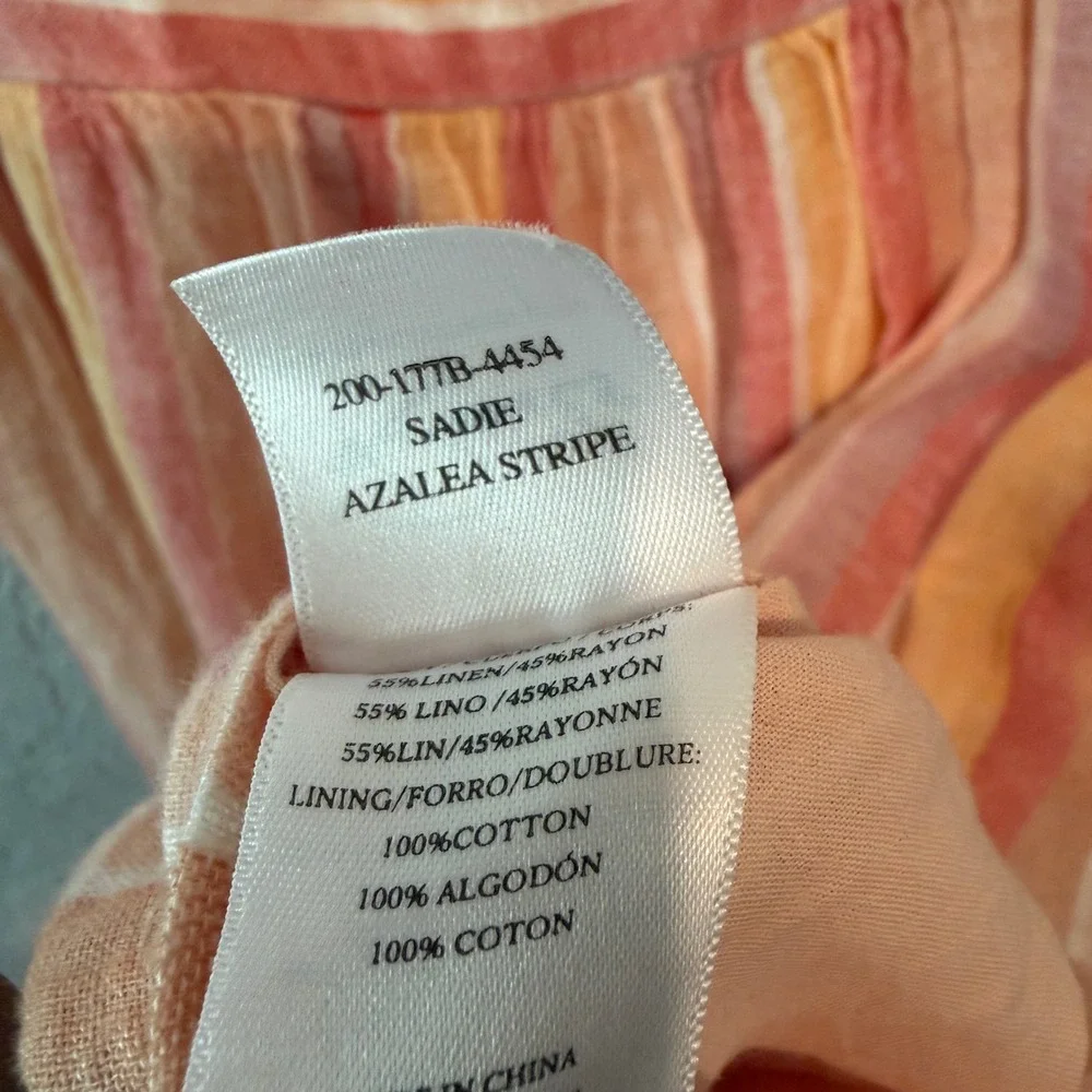 Rails Sadie Azalea Stripe Dress XS Summer Boho Coastal Linen Mini - Picture 6 of 6